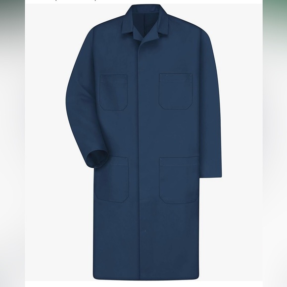 Red Kap Men’s shop coat Navy - Picture 3 of 6
